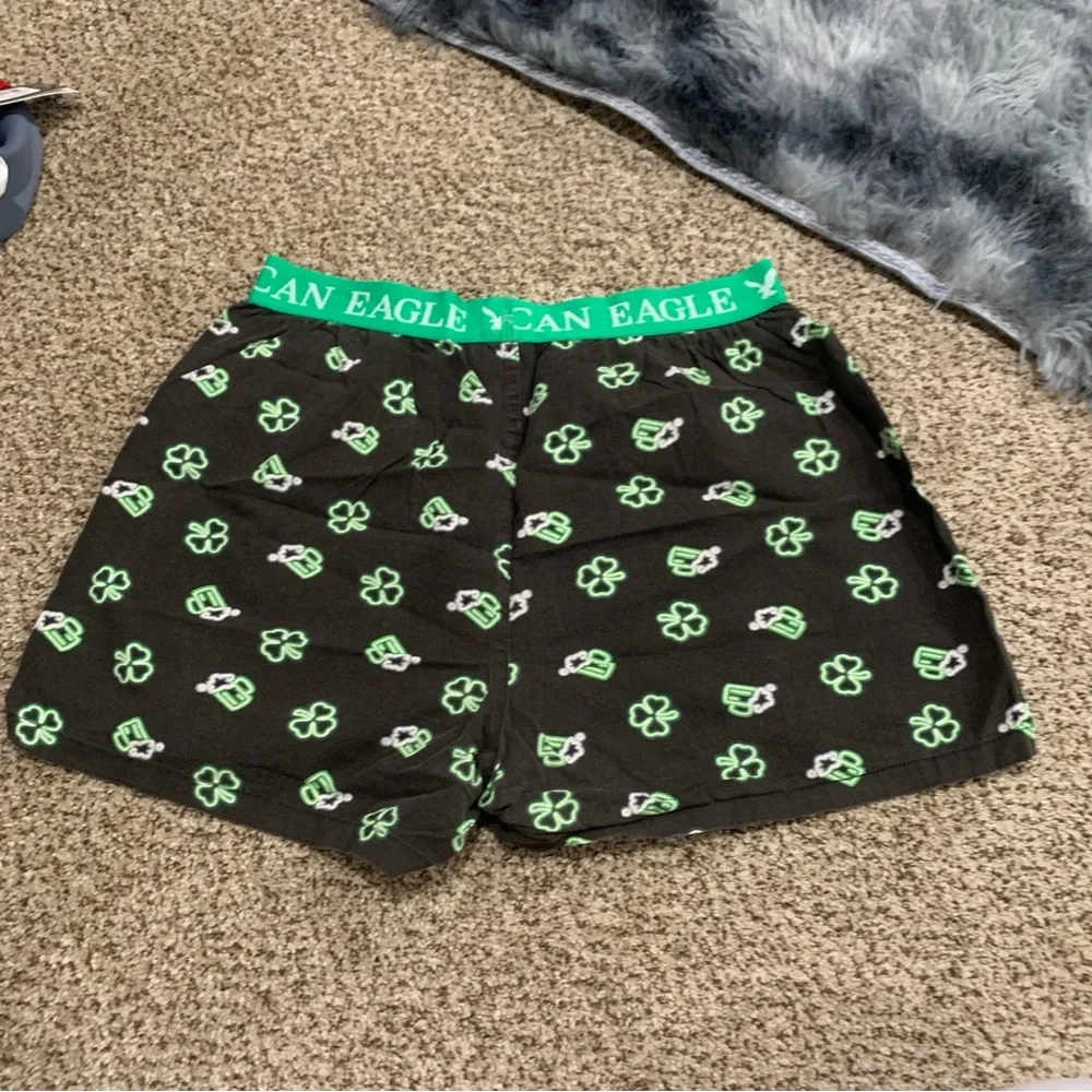 American Eagle Black and Green Boxers St Patty Day Men’s Size M‎ /32